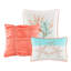 Courtepointe 6 pièces avec coussins décoratifs, corail double / grand, coquillages imprimés et étoiles de mer, tissu doux au revers, vermicelle, broderie côtière, coquilles de literie en coton lavables à la machine, matériau mélangé-129844909-129844911
