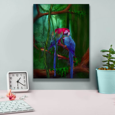 «Jewels Jungle» par Carol Cavalaris, art mural sur toile, 20 po x 24 po