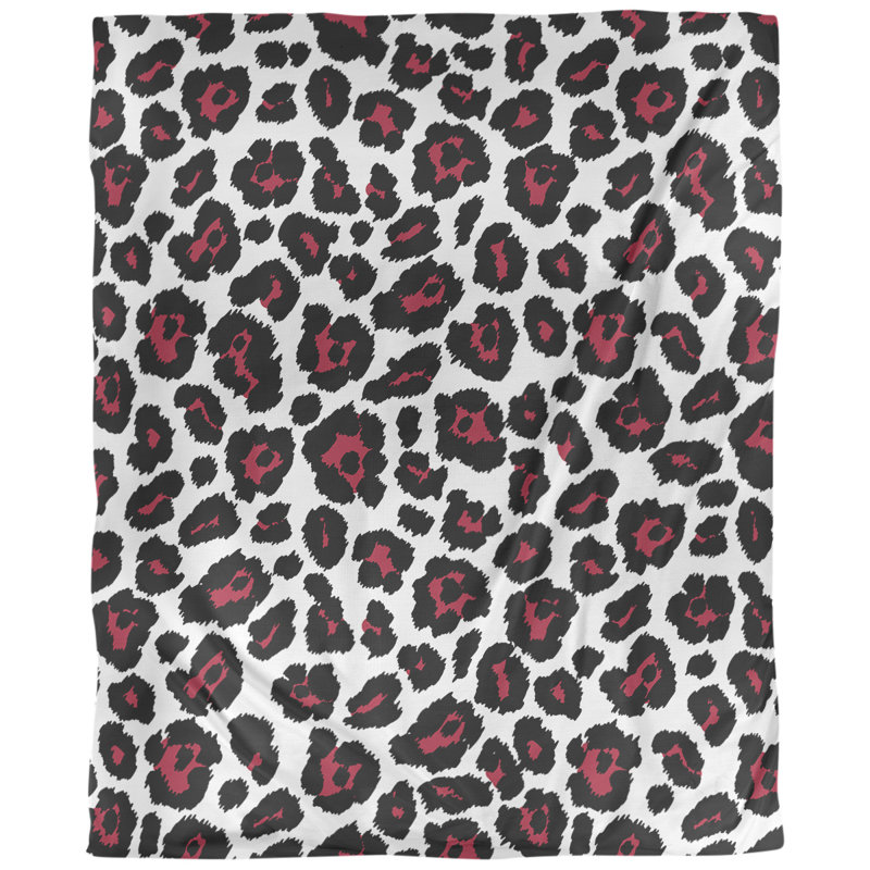 Polyester Animal Print Duvet Cover, King Duvet Cover, Microfiber, Black/Red/White