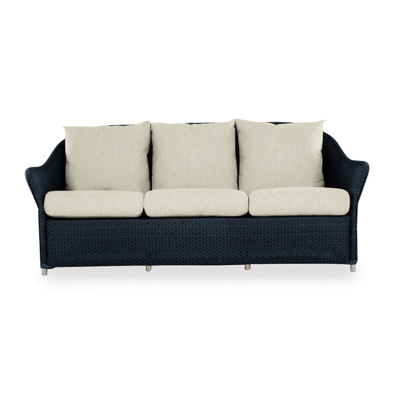 Weekend Retreat Outdoor 3 - Seat Patio Sofa, Ebony, Sailcloth Seagull