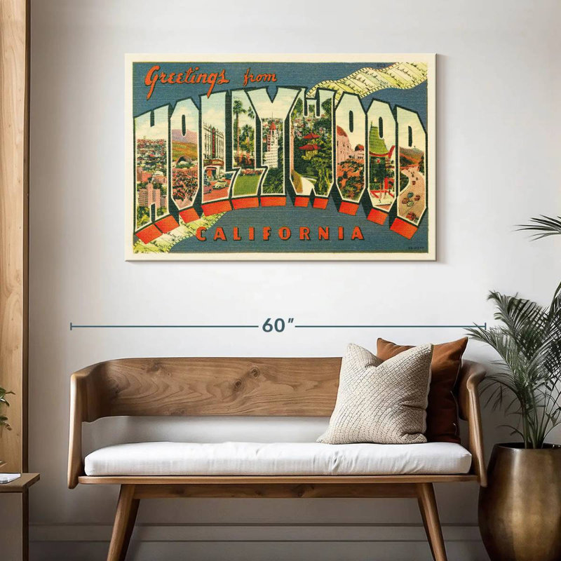 Greetings From Hollywood, 30" H x 45" W