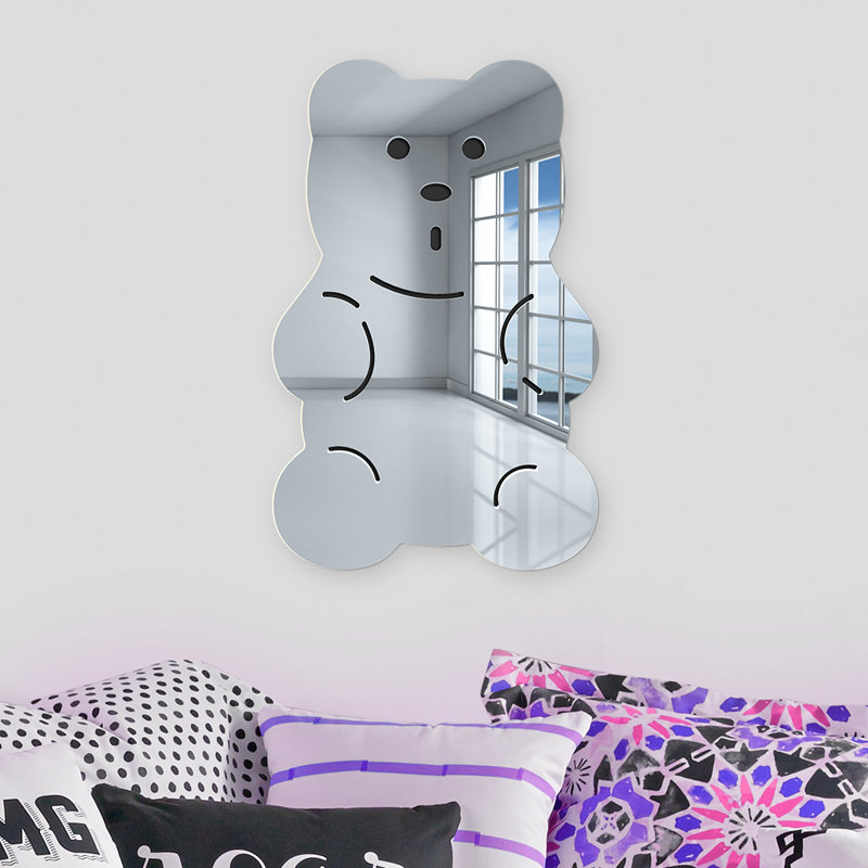 Décoration murale miroir bonbon Gummy Bear, Blanc, H 25 po x l 16 po x P 1 po