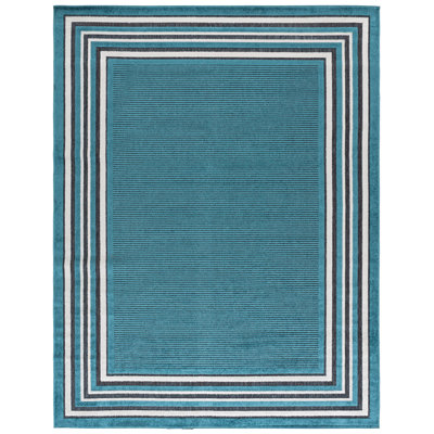 Tapis Brysin 634 en turquoise / ivoire