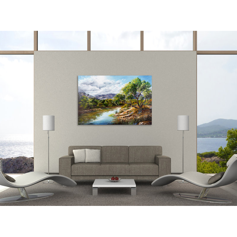 «Verde River Reflections» par Millwood Pines - impression sur toile tendue, H 40 po x l 60 po x P 1,5 po