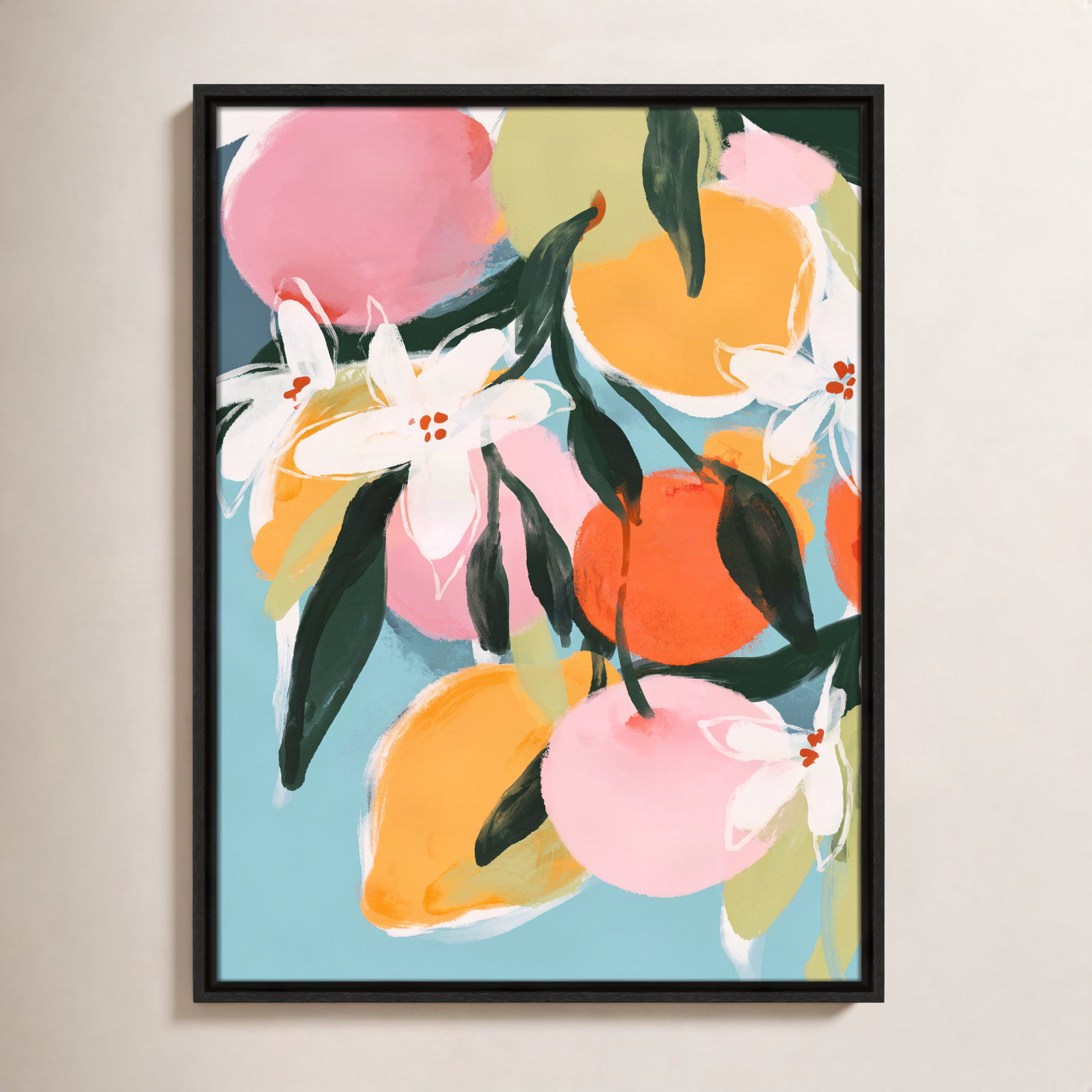 Fruity Summer I Print by Treechild, 25.5" H x 19.5" W, Espresso Floater
