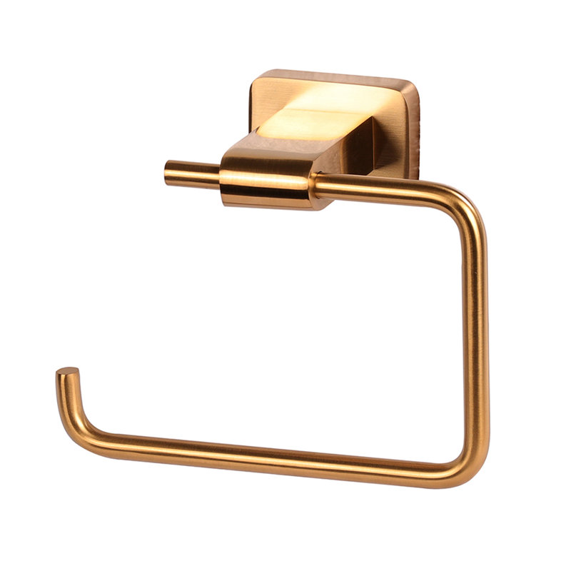 Eleganza Wall Mount Toilet Paper Holder, Brushed Gold