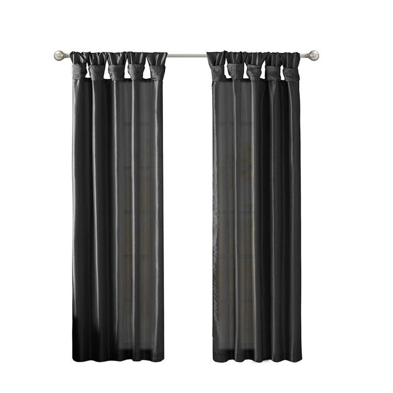 Rideau de rideau à rideaux Twist Tab, L 50 po x L 84 po, Noir