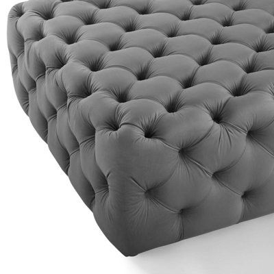 Ackerman 100cm Wide Velvet Tufted Square Solid Colour Cocktail Ottoman