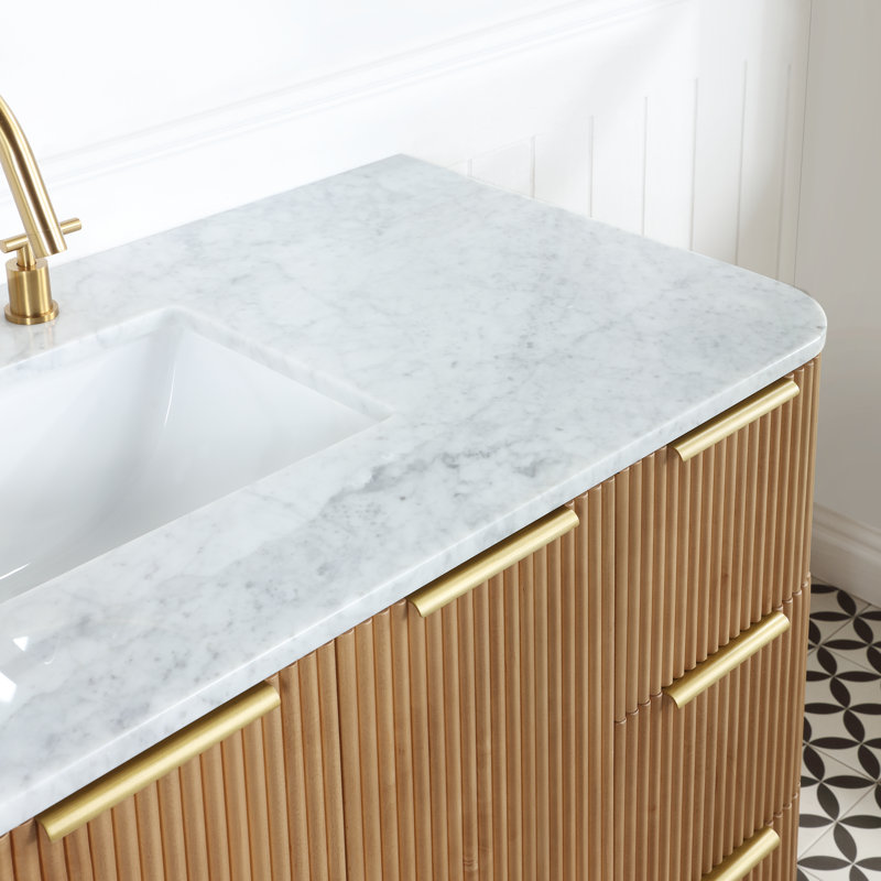Kensington 48" Bathroom Vanity in Fluted Birch, Reeded Birch