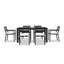 Ensemble de salle à manger rectangulaire en aluminium pour 6 personnes L 63 po Eartha-375837751-373414502
