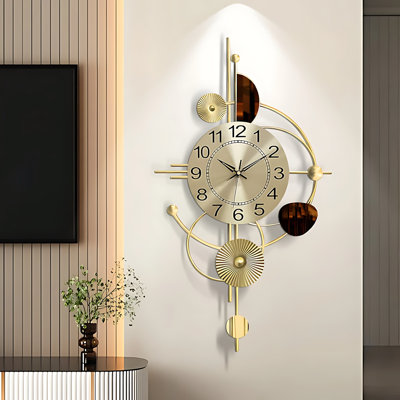 Metal Wall Clock Decorative 3d Metal Wall Art Clock For Living Room Bedroom Decor Battery Operated - For Home Decor Enthusiasts - Perfect Gift For Housewarming & Birthday