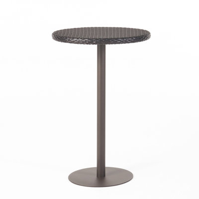 26" Round Pe Bar Table - Solid Iron Support Construction, Handmade For Outdoor Fun Table, Pe, Foundation Setup, Hand Crafted Living