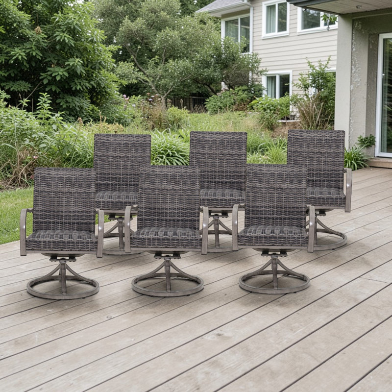 Chaise de salle à manger pivotante en osier pour l'extérieur