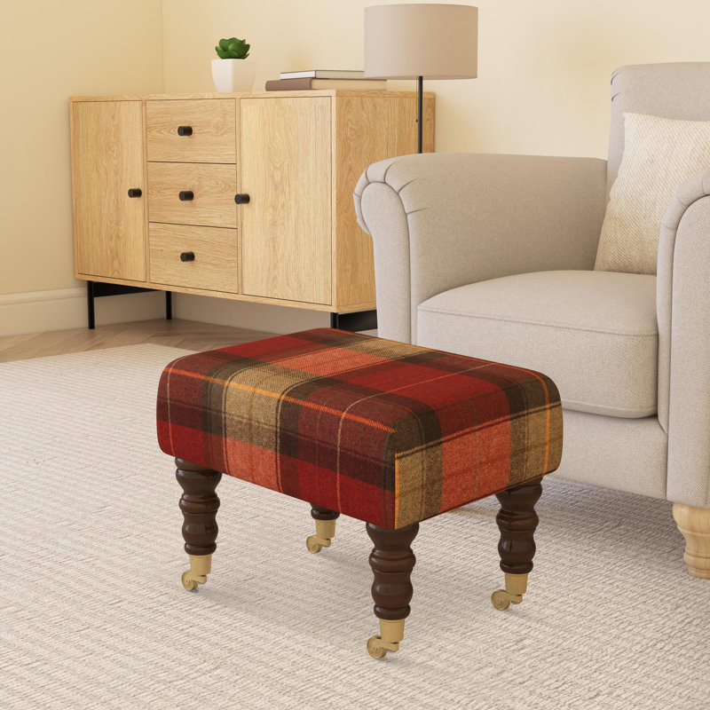 Manufactured Wood Accent Stool, Mahogany, Claret Red