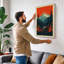 Mountain at Dusk Retro - Wrapped Canvas-131761945-131761951
