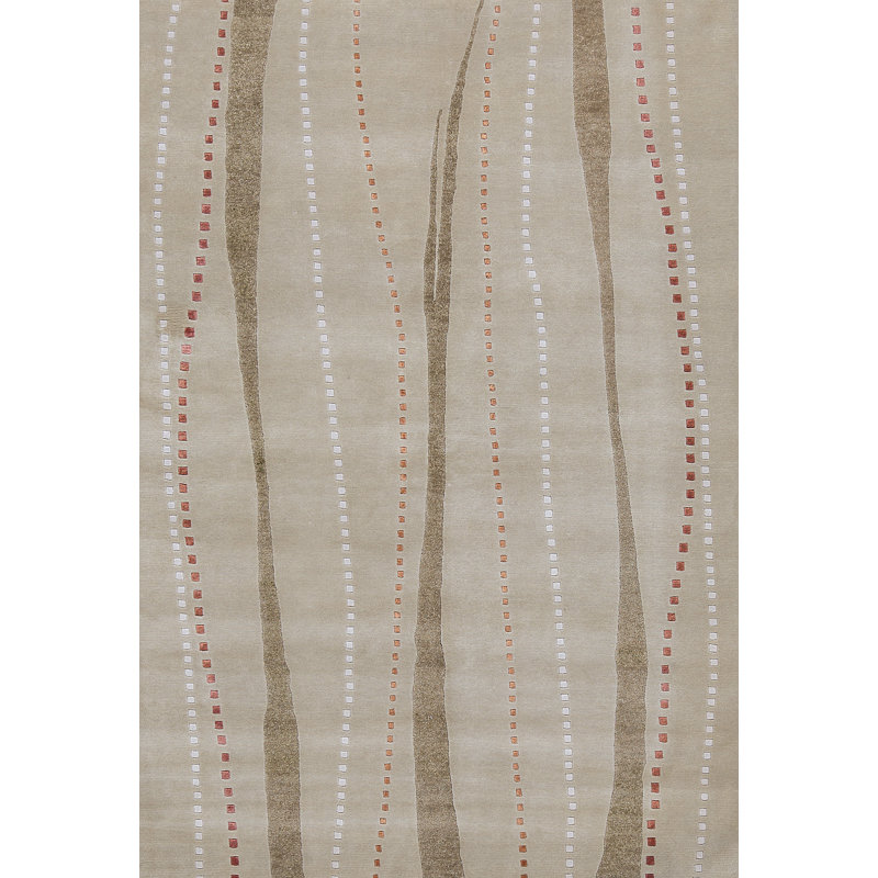Tapis beige noué à la main de haute qualité