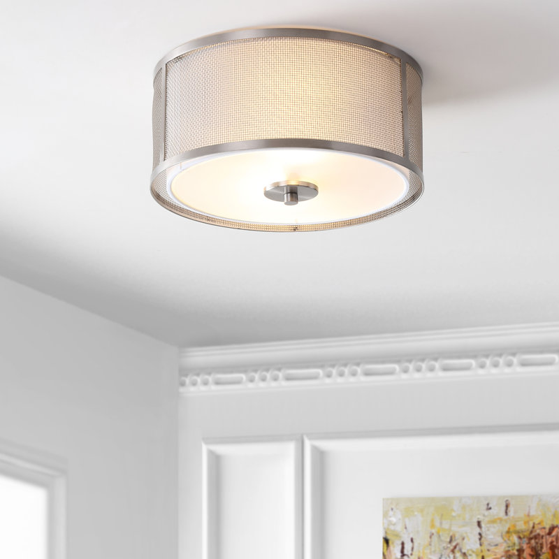 Branden Flush Mount, Nickel, 5.5" H x 12" W x 12" D