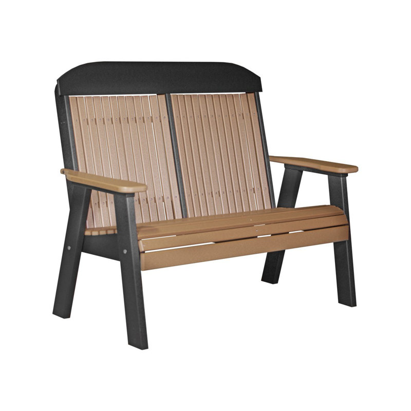 Banc de parc en plastique classic Zamir, Cèdre/noir