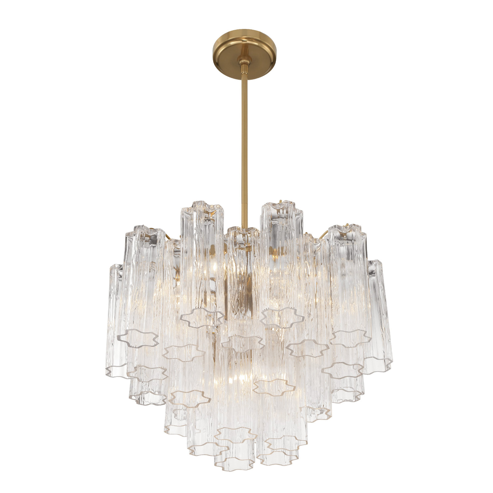 Arras 9-Light Chandelier, Aged Brass,  Clear, 14" H x 19.75" W x 19.75" D