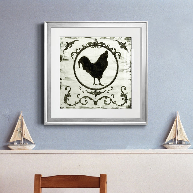 Berkshire Rooster - cadre photo, impression, H 17,5 po x l 17,5 po x P 1,5 po, Papier avec cadre argenté