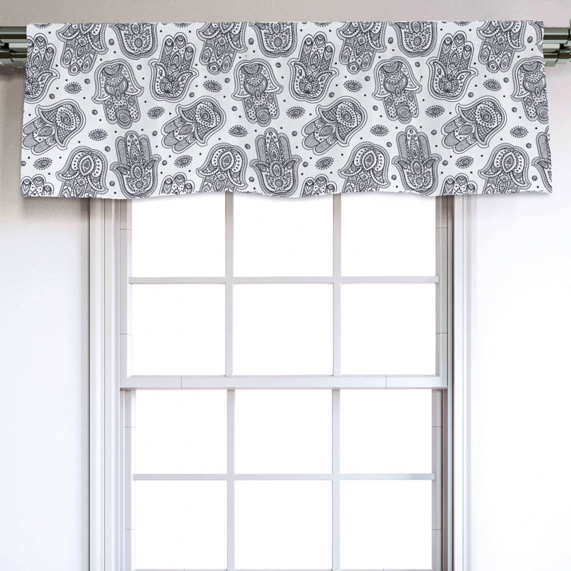Sateen Damask Ruffled Window Valance