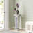 Mirrored Glass Side Table Pedestal Stand End Table 101cm	
