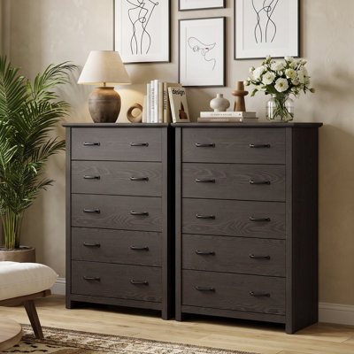 47” Tall 5 Drawer Dresser for Bedroom with Interlock System