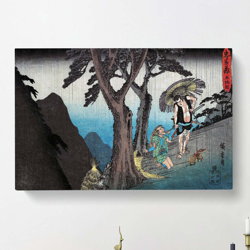 Threatening To Kill Yoichibei by Utagawa Hiroshige - Wrapped Canvas, 35cm H x 50cm W x 3cm D