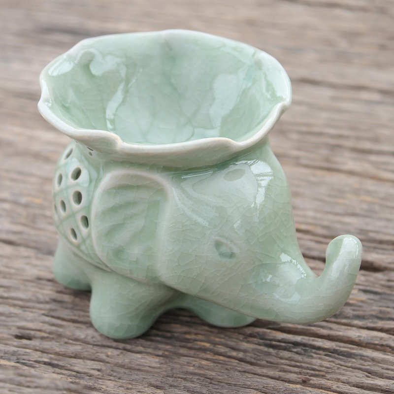 Chauffe-cire en céramique Elephant and Leaf