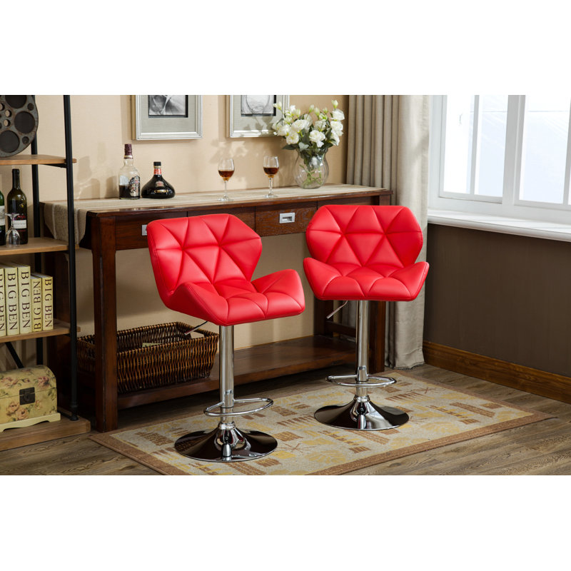 Ensemble de 2 tabourets de bar à hauteur réglable Glasgow, Rouge