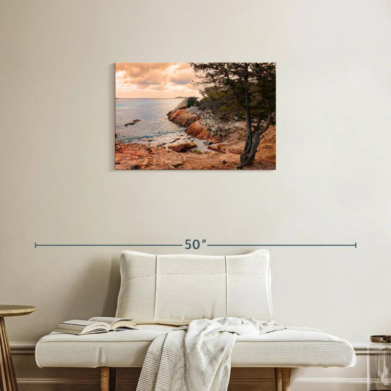 Scène de plage Gillard Capriccioli, H 20 po x l 30 po