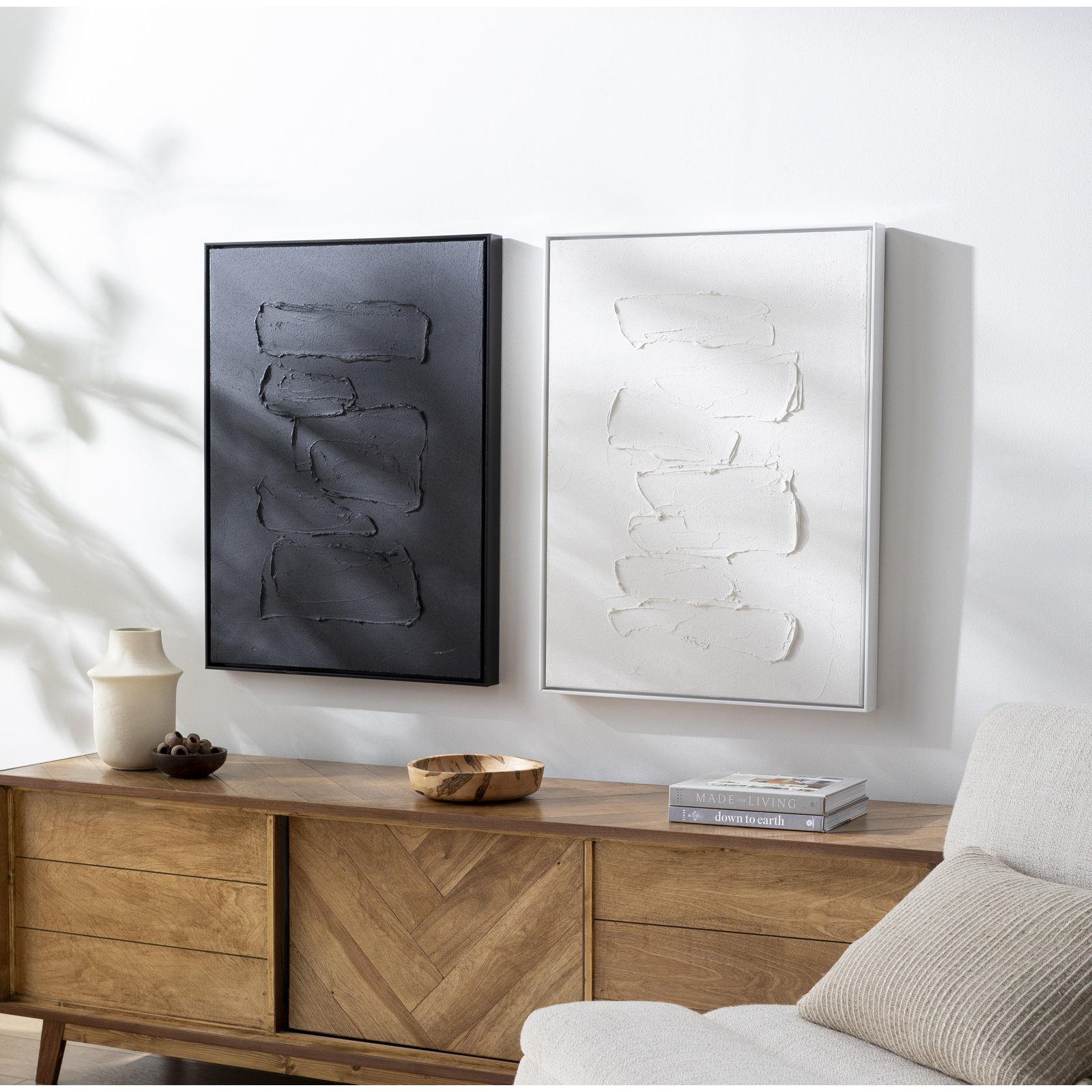 Hemkund Abstract Painting, 25" H x 19" W, White