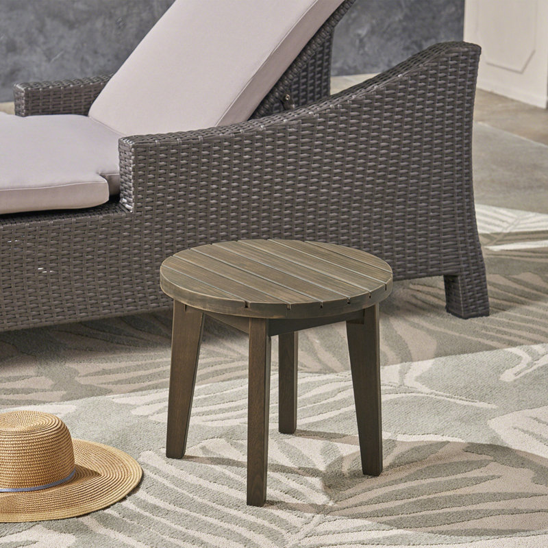 Table d'appoint d'extérieur en bois, Gris