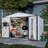 10x8 Ft Backyard Storage Shed - Galvanized Steel, Lockable Doors, Grey For Garden, Patio, Lawn Metal With Sloped Roof-118124190-118124192