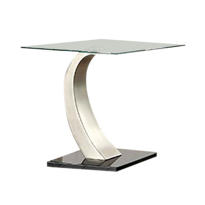Natalia Glass Top End Table
