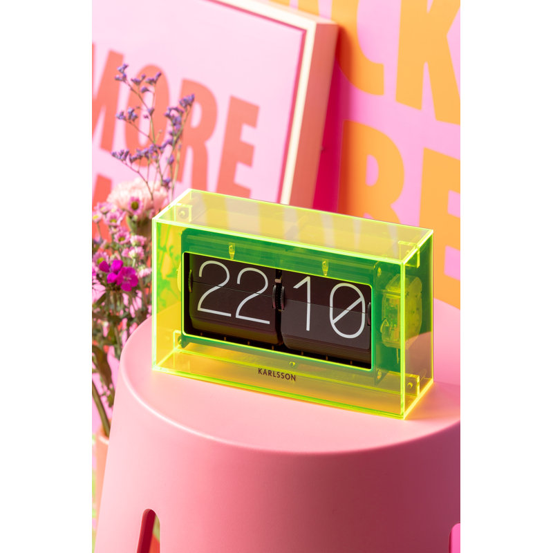 Acrylic Mechanical Tabletop Clock, Yellow