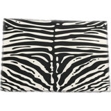 Animal Print Area Rug in White Black
