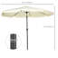Parasol de patio de 9 pi avec bouton poussoir inclinable et manivelle Outsunny-72455205
