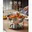 Ensemble de 2 réchauds 5QT pour buffet, ensemble de réchaud rond en acier inoxydable avec couvercles en verre, ensembles de chauffe-plats pour la restauration, les réceptions, les dîners - or et argent