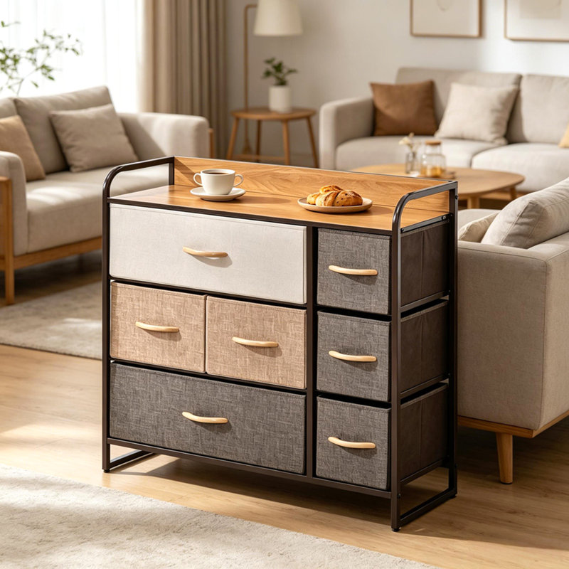 Armoire de rangement moderne avec tablette supérieure ouverte, commode verticale, armoire de sol élégante, commode de rangement