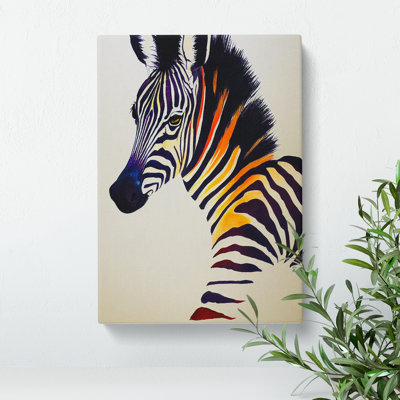 XC1022-1657X Colourful Zebra - Wrapped Canvas Print