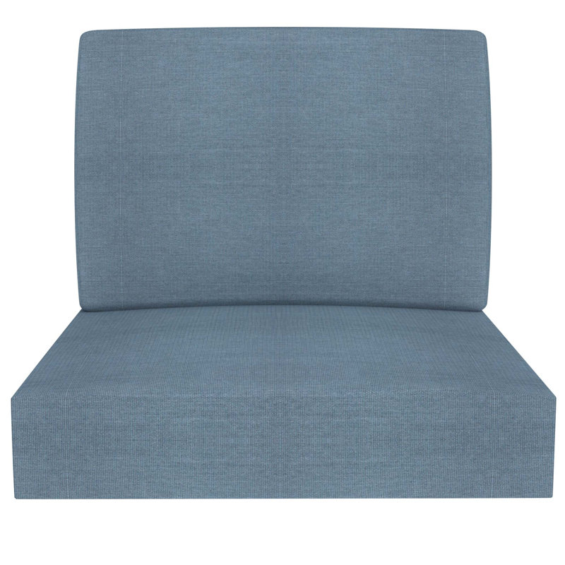 28.5" W Indoor and Outdoor Water-Repellent and UV-Resistant Deep Seat Cushion Set, Spectrum Denim, 5" H x 25.5" W x 25.5" D