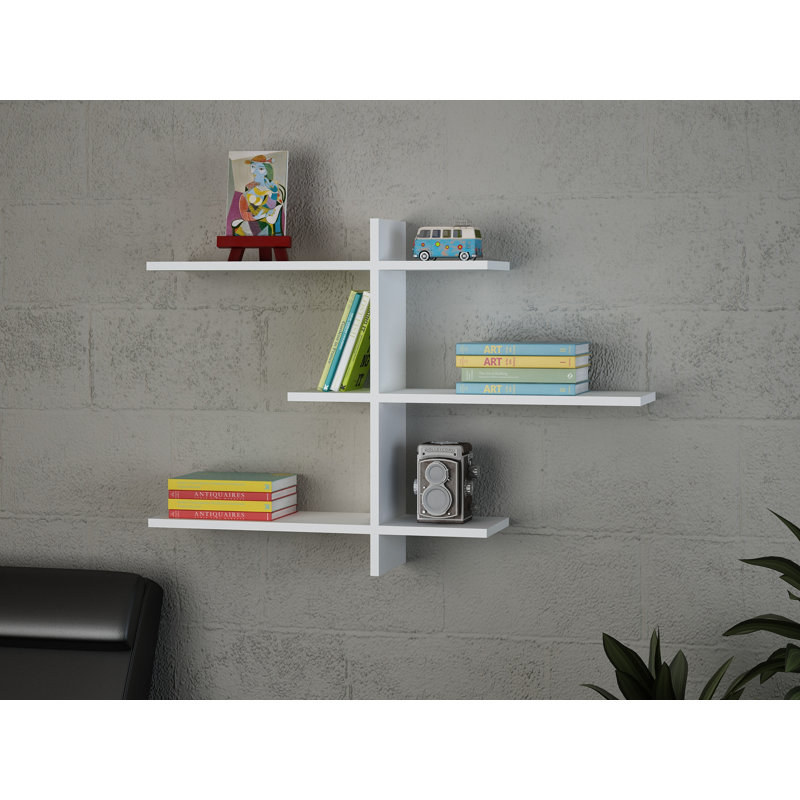 Tablette décorative 3 pièces avec tablettes réglables Wadley