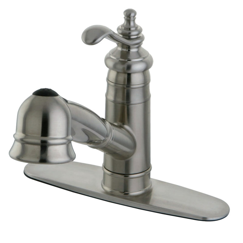 Robinet de cuisine à poignée simple pull out Templeton, Nickel brossé