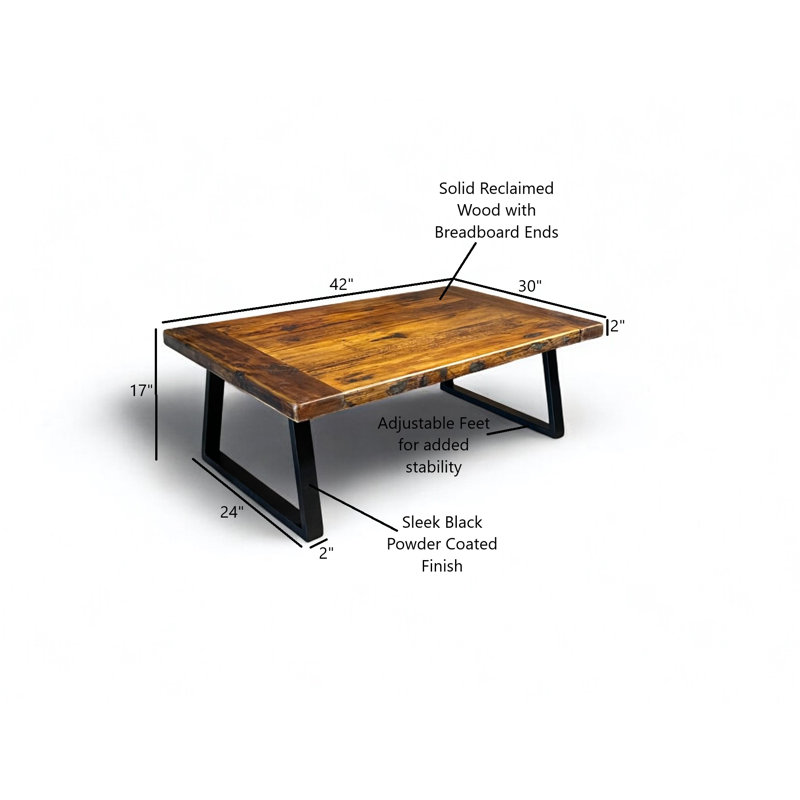 The Urban Craftsman Coffee Table, 16.5" H x 30" L x 48" W
