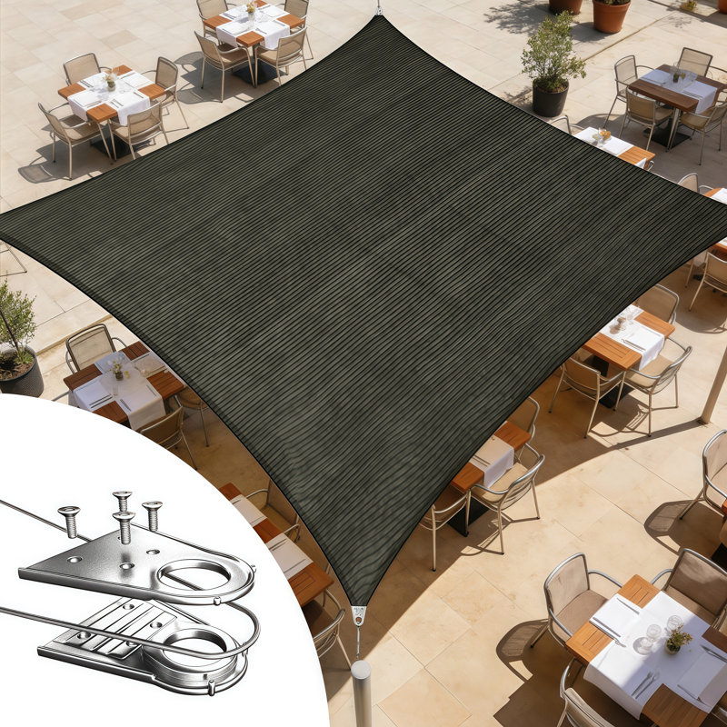 Voile d'ombrage royal, 8 pi x 12 pi, Noir