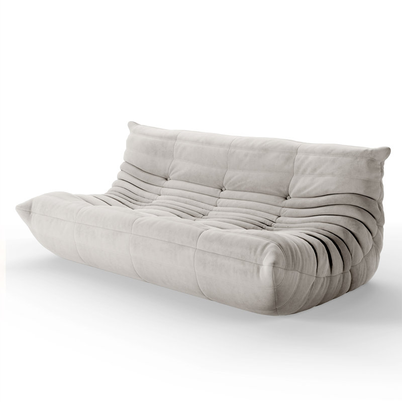 Fauteuil à billes 3 places sans accoudoirs, Microfibre / microsuède beige