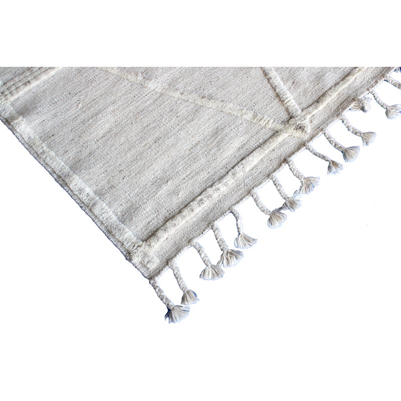 Moroccan Area Rug in Beige, Rectangle 9' x 12'