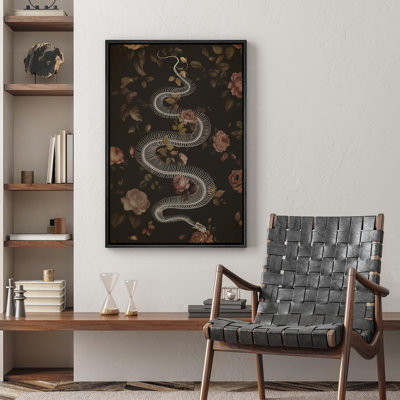 Moody floral serpent squelette gothique art moderne