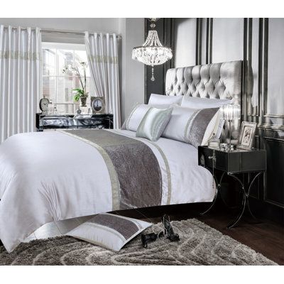 Odeen Silk Diamante Duvet Cover Set